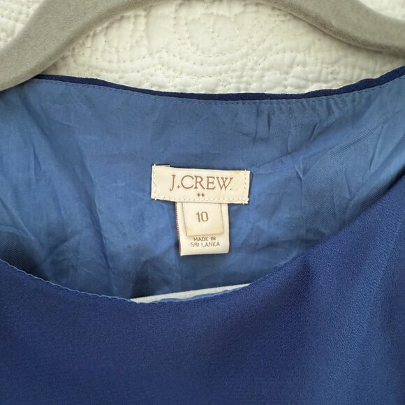 J Crew Factory Sleeveless Blue Shift Dress Sz 10 - Picture 3 of 4